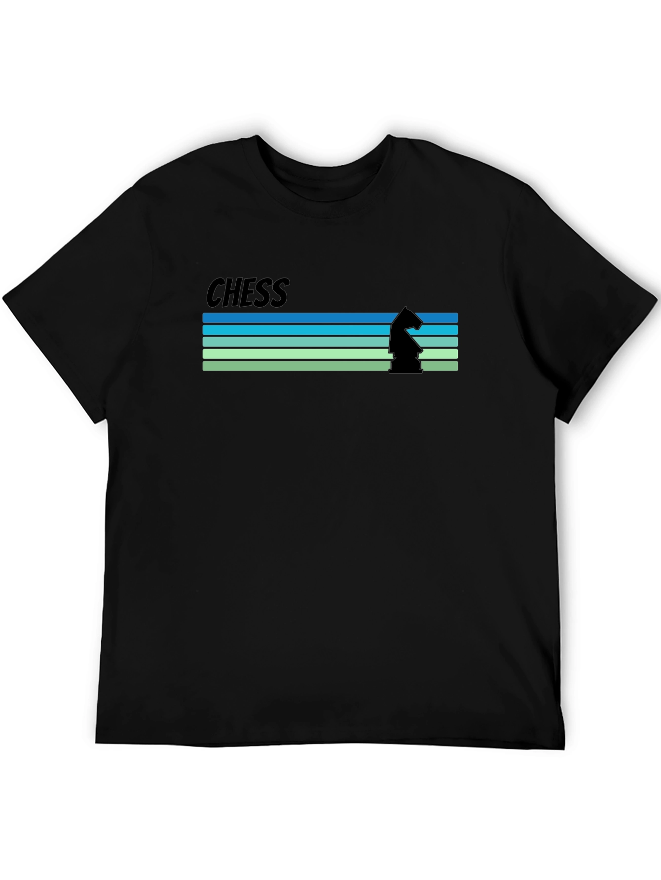 Chess Knight Graphic Tee - Retro Style Mens T-Shirt