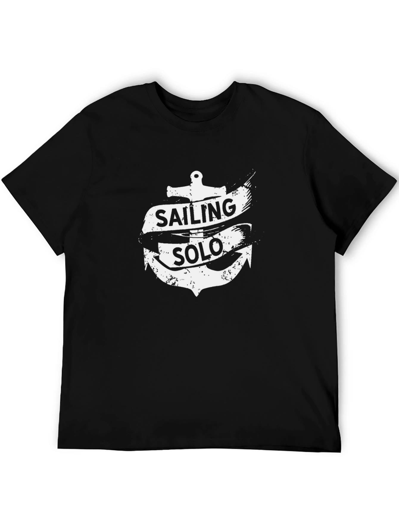 Sailing Solo Graphic Black T-Shirt