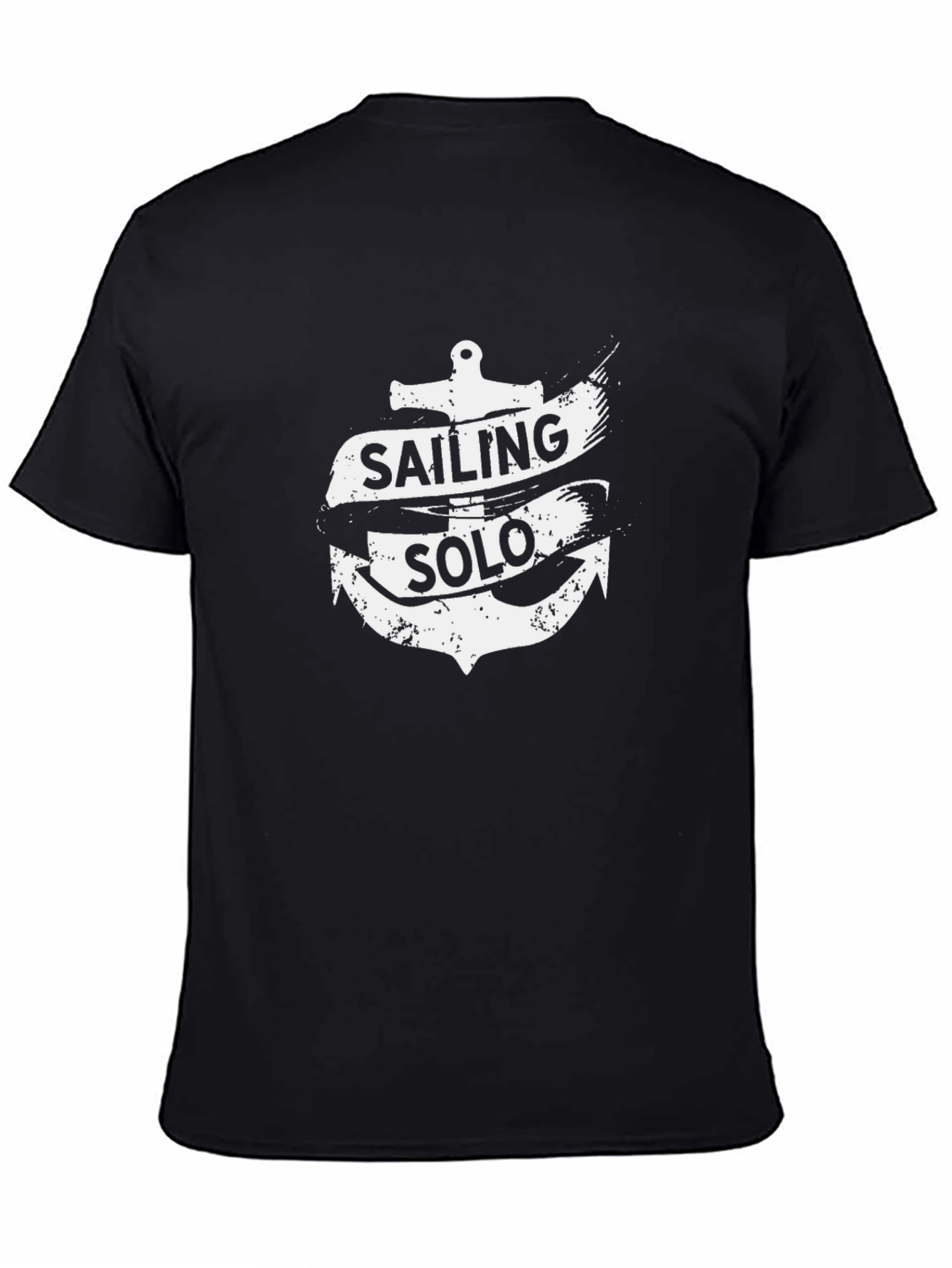 Sailing Solo Graphic Black T-Shirt