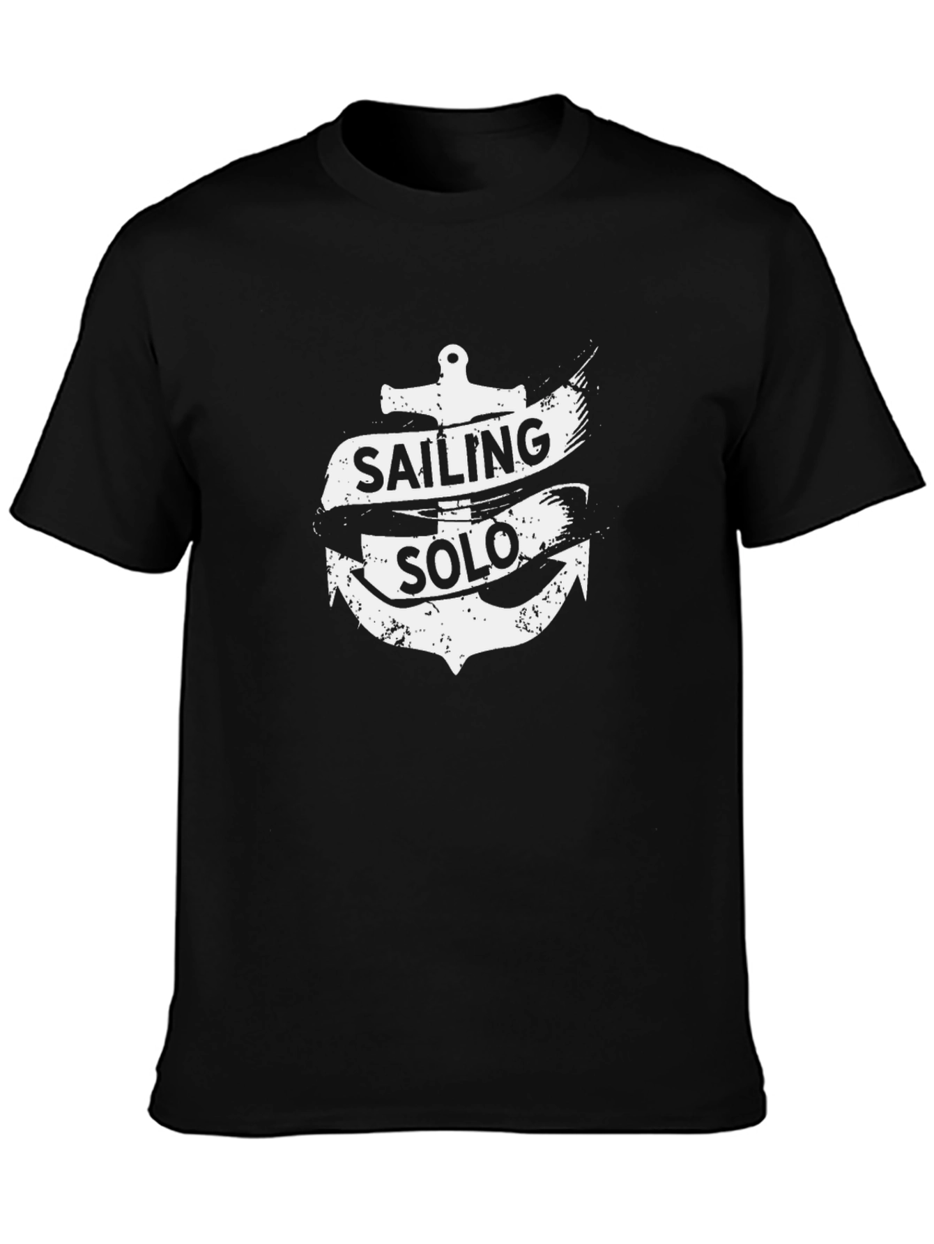 Sailing Solo Graphic Black T-Shirt