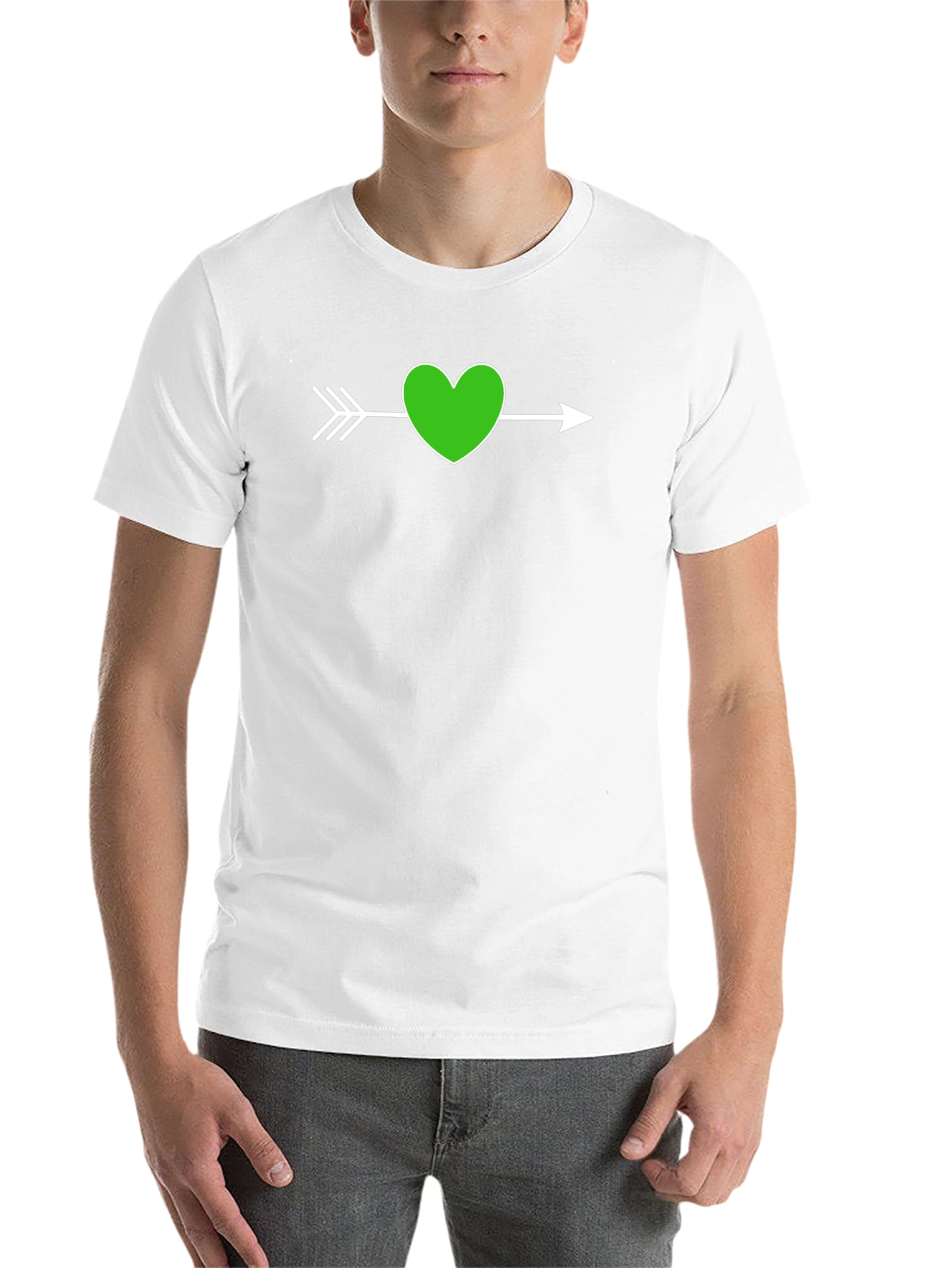 Heart Arrow Graphic Tee - Black Cotton T-Shirt
