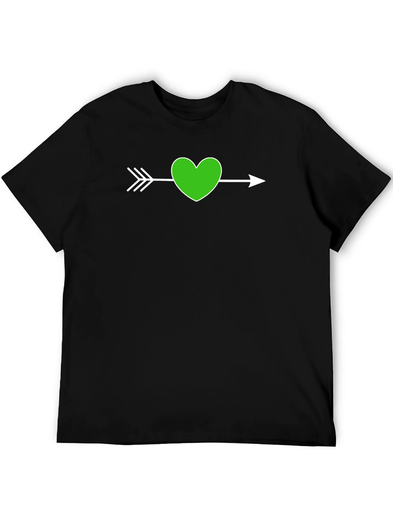Heart Arrow Graphic Tee - Black Cotton T-Shirt
