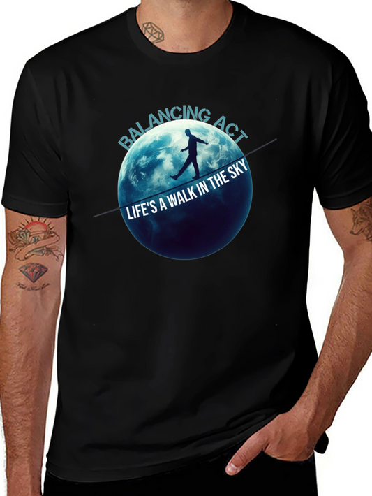 Balancing Act Tee - Lifes a Walk in the Sky Graphic T-Shirt