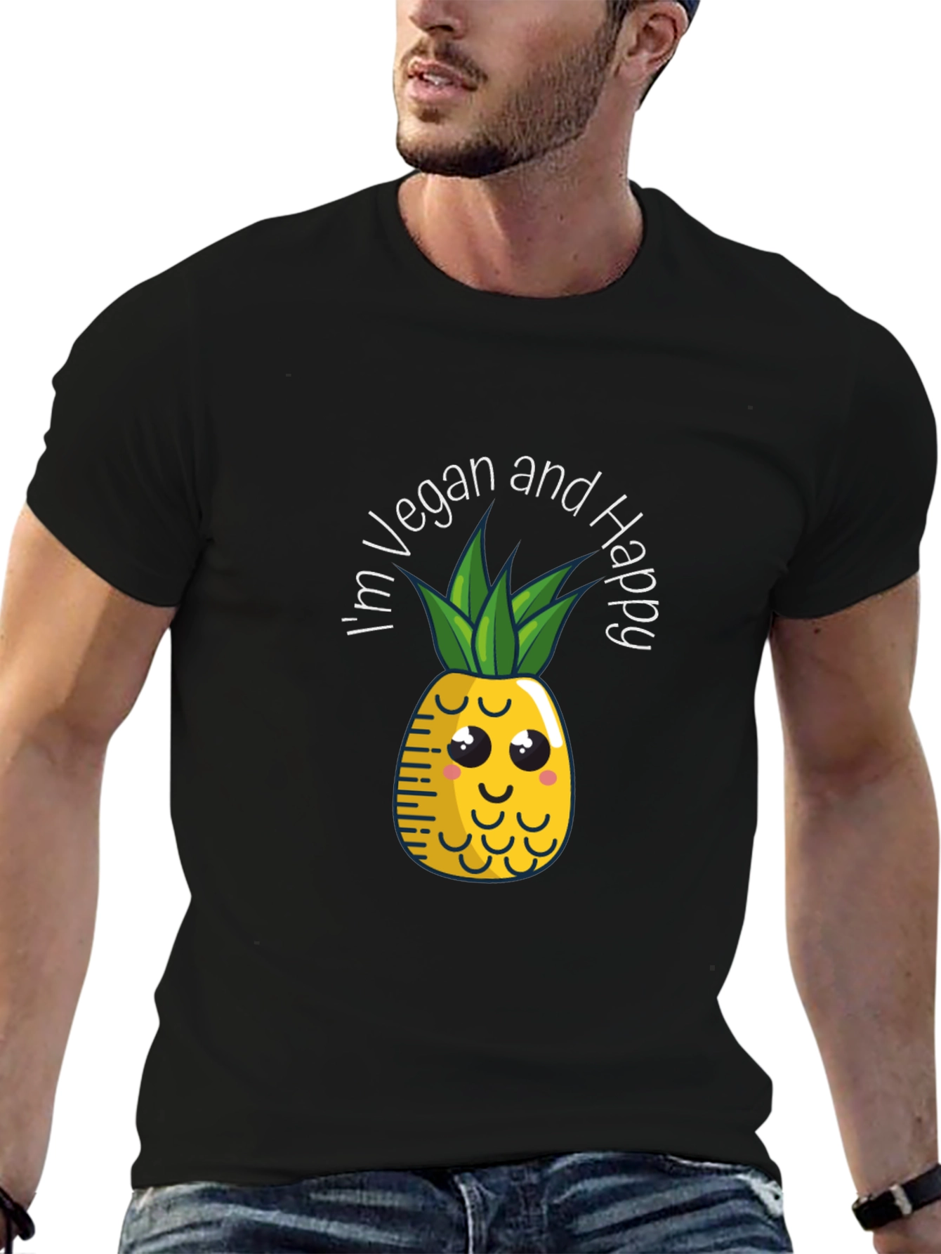 Vegan Pineapple Graphic Tee - Happy & Healthy Lifestyle