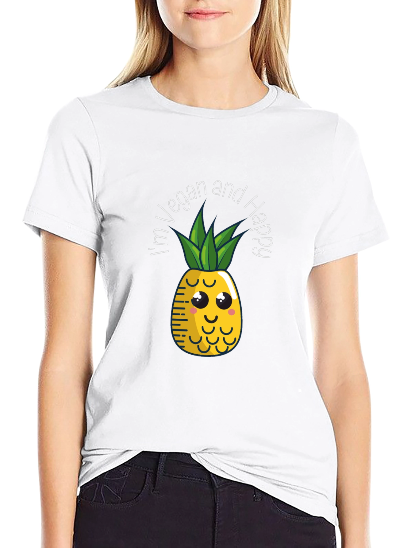 Vegan Pineapple Graphic Tee - Happy & Healthy Lifestyle