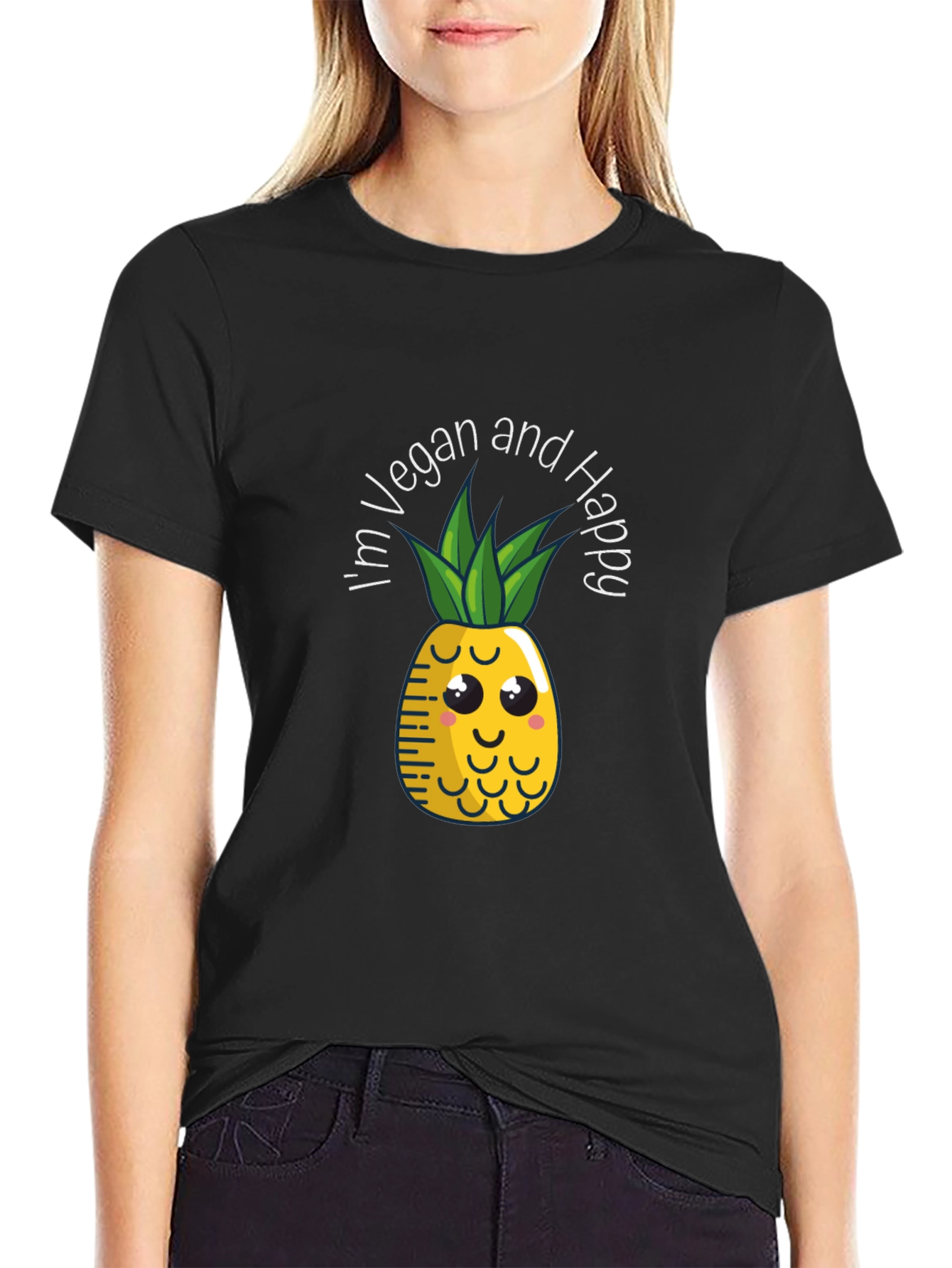 Vegan Pineapple Graphic Tee - Happy & Healthy Lifestyle