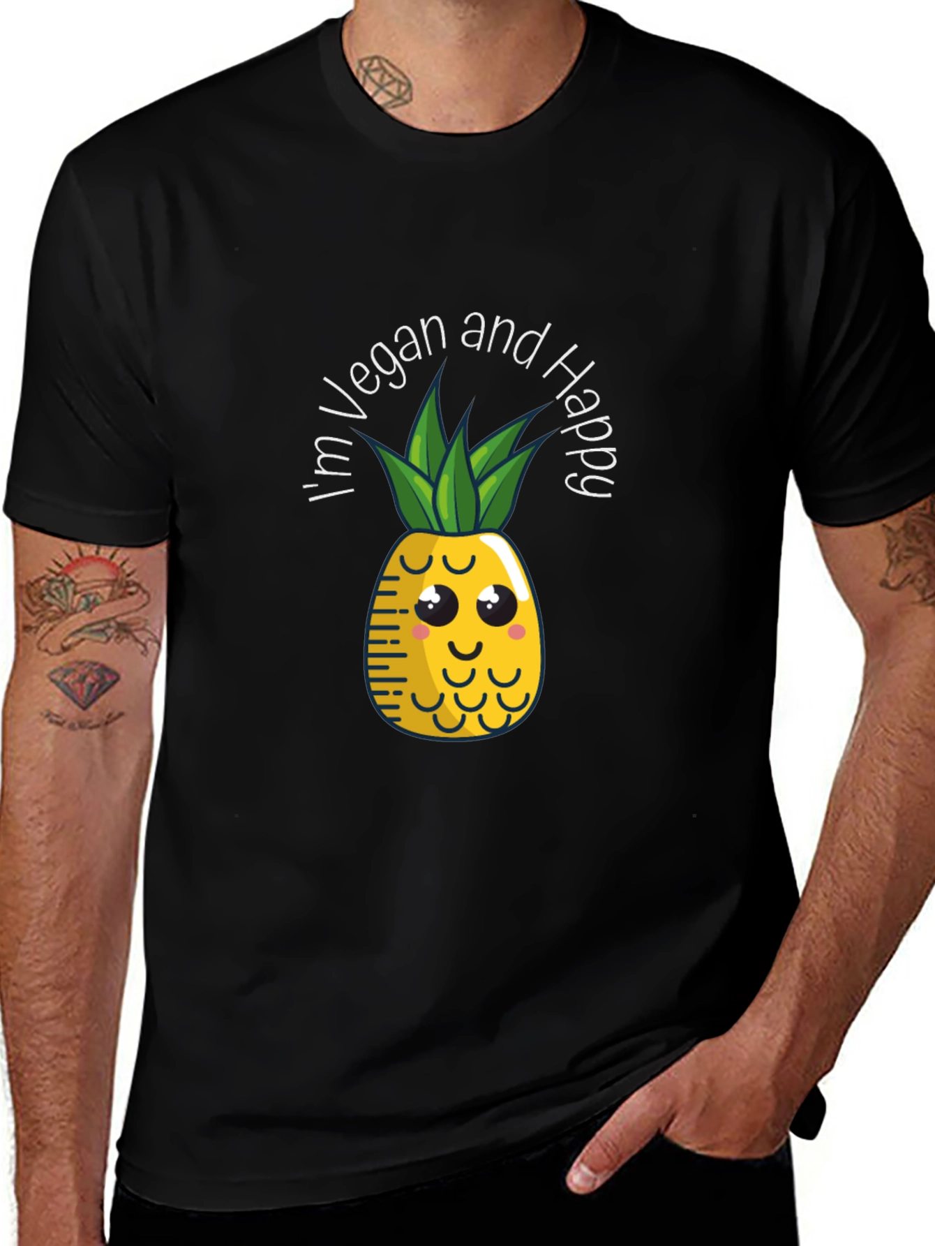 Vegan Pineapple Graphic Tee - Happy & Healthy Lifestyle