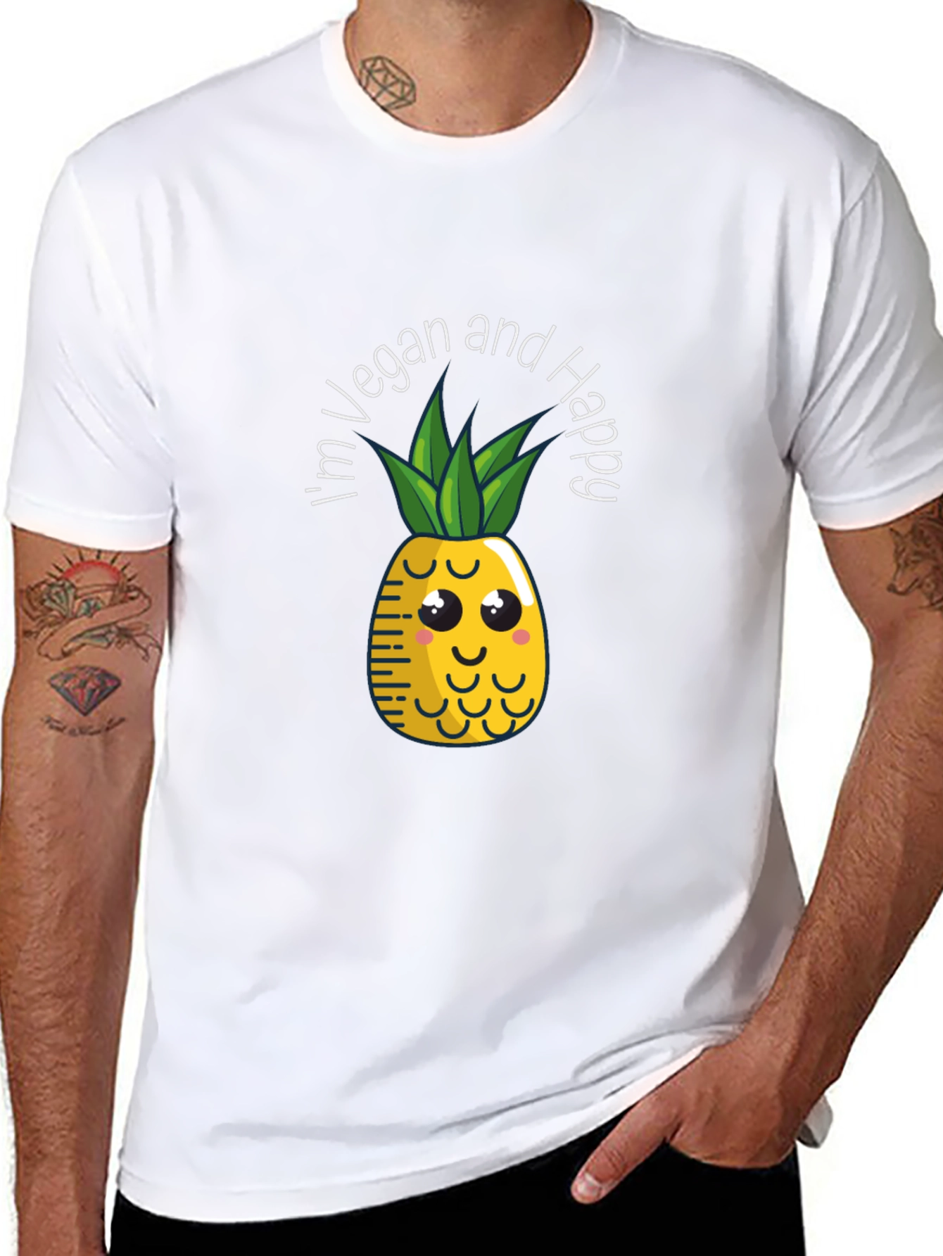 Vegan Pineapple Graphic Tee - Happy & Healthy Lifestyle