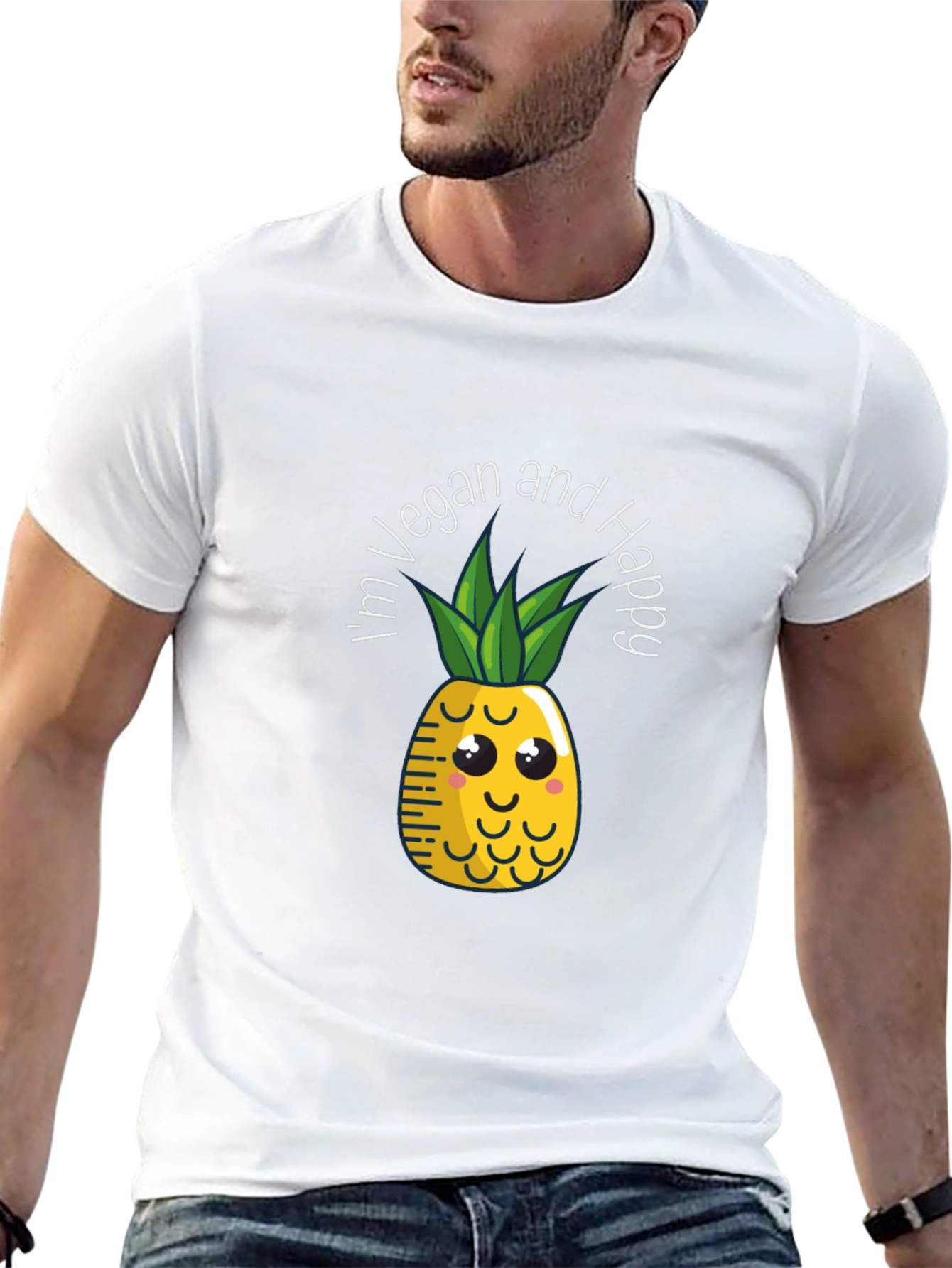 Vegan Pineapple Graphic Tee - Happy & Healthy Lifestyle