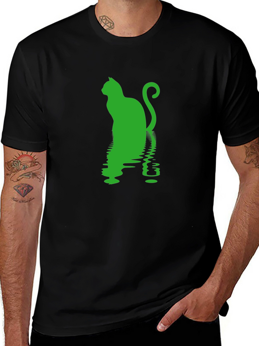 Cool Cat Silhouette Reflective Print Tee