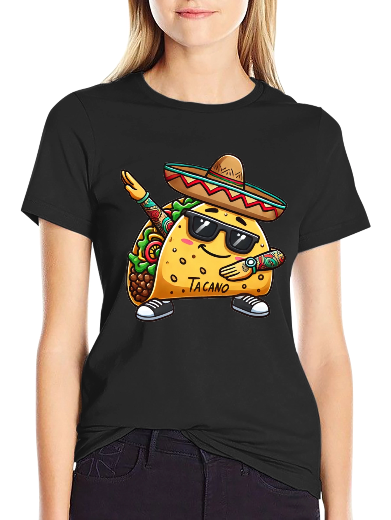 Taco Dab Funny Black T-Shirt