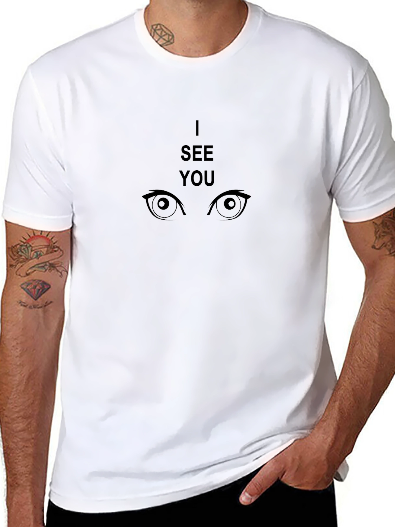 I See You Black Graphic T-Shirt