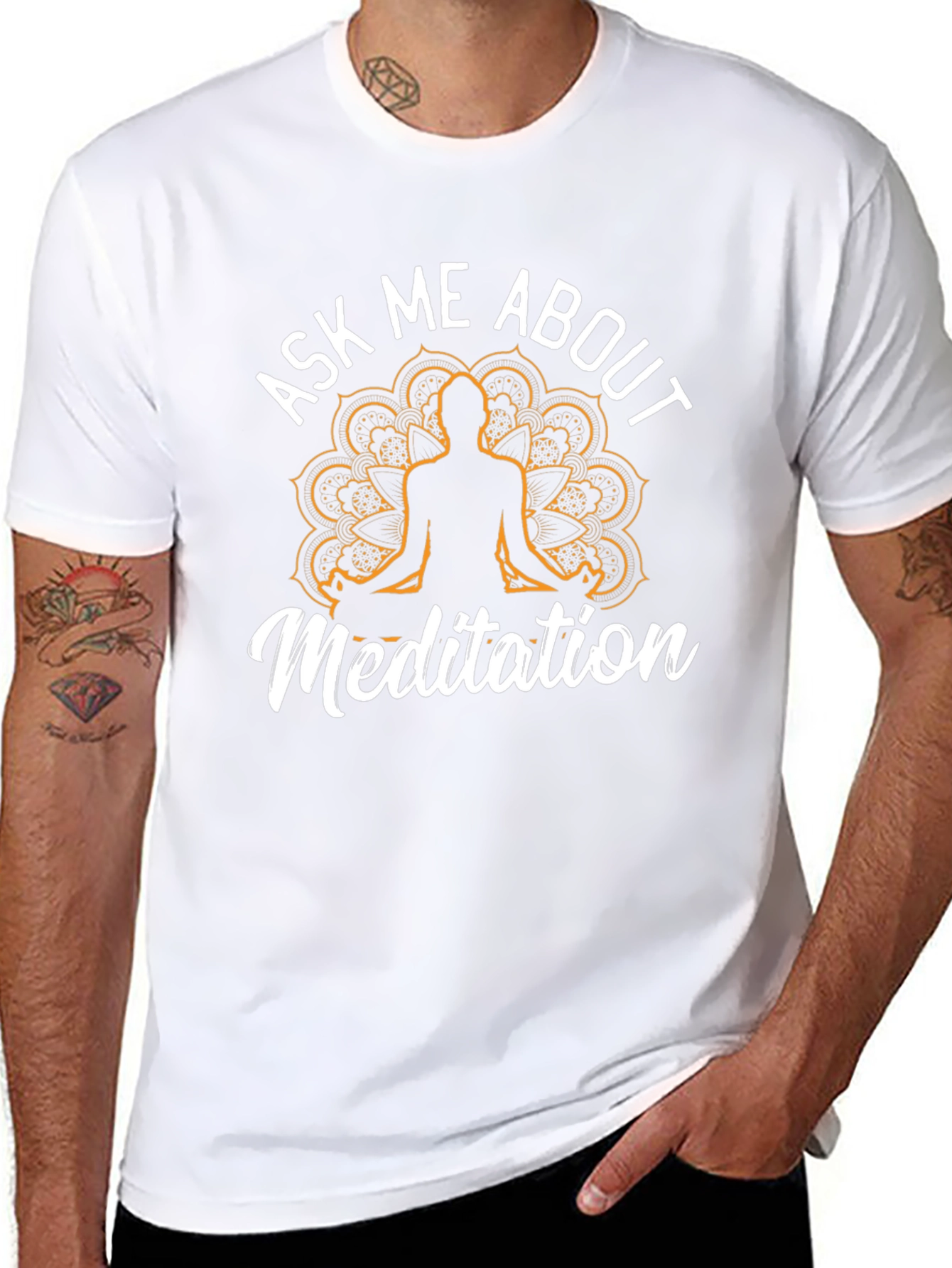 Ask Me About Meditation T-Shirt - Relaxed Fit