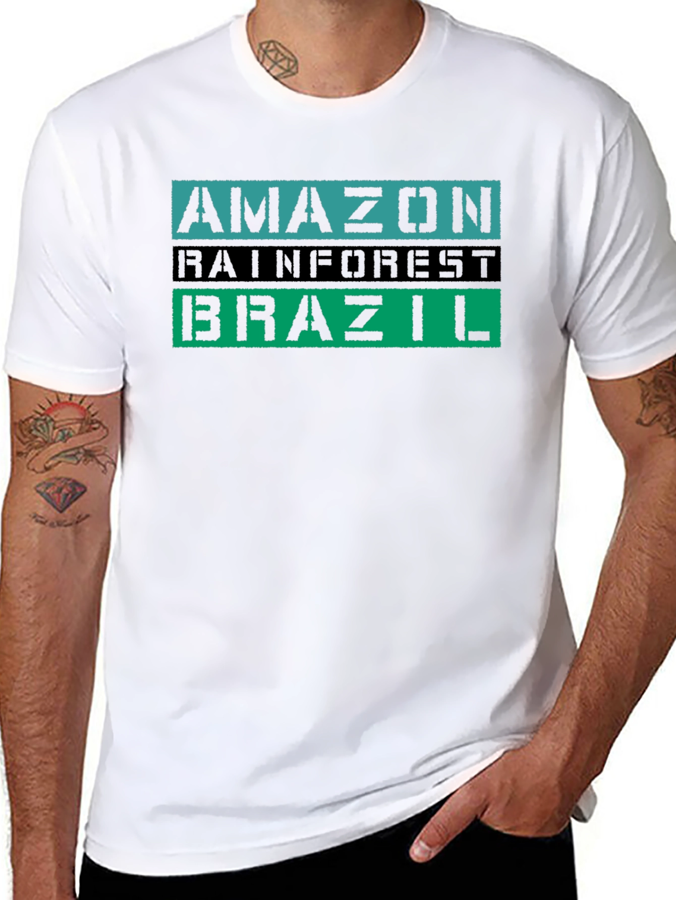 Amazon Rainforest Brazil Tee - Black Graphic T-Shirt
