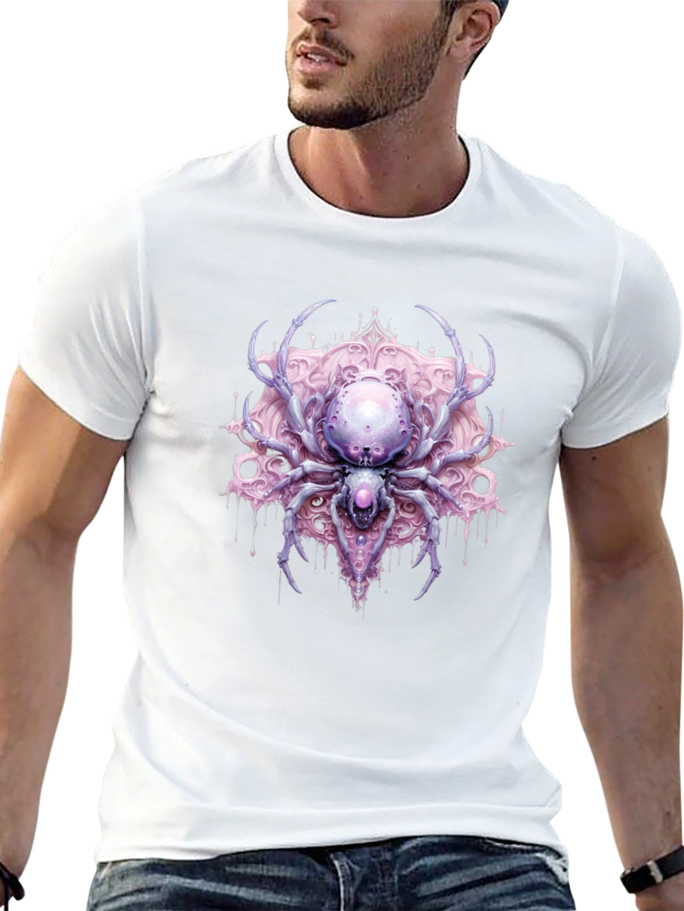 Gothic Spider Graphic Tee - Unique Statement Shirt