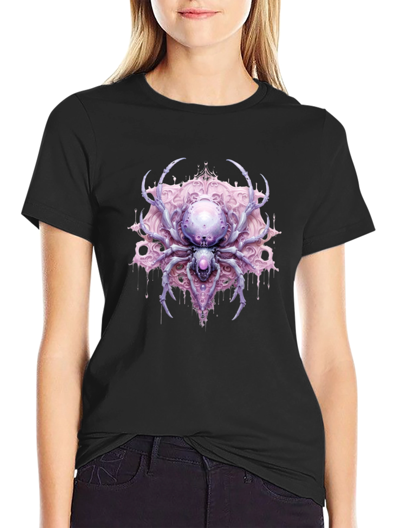 Gothic Spider Graphic Tee - Unique Statement Shirt