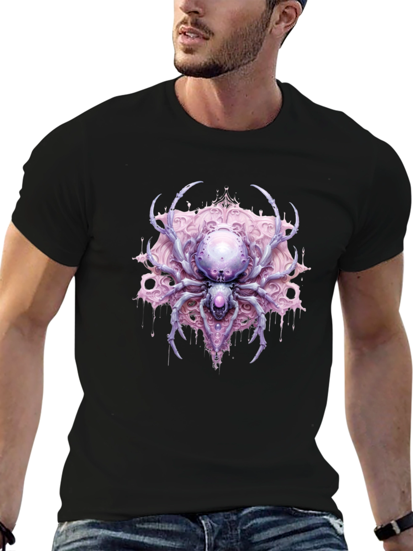 Gothic Spider Graphic Tee - Unique Statement Shirt
