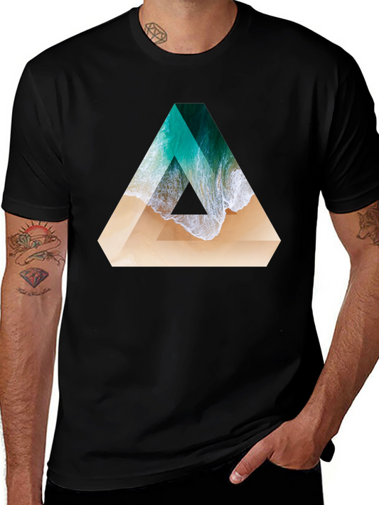 Geometric Beach Wave T-Shirt