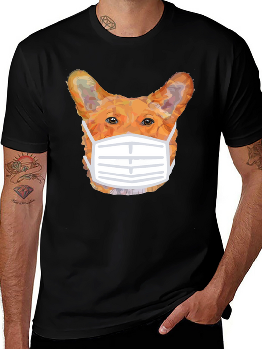 Corgi Face Mask T-Shirt - Stay Safe & Stylish!