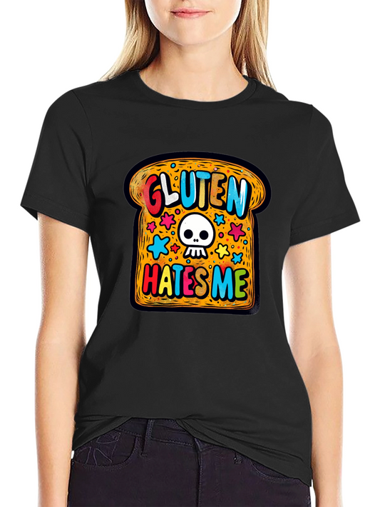 Gluten Hates Me T-Shirt - Novelty Graphic Tee