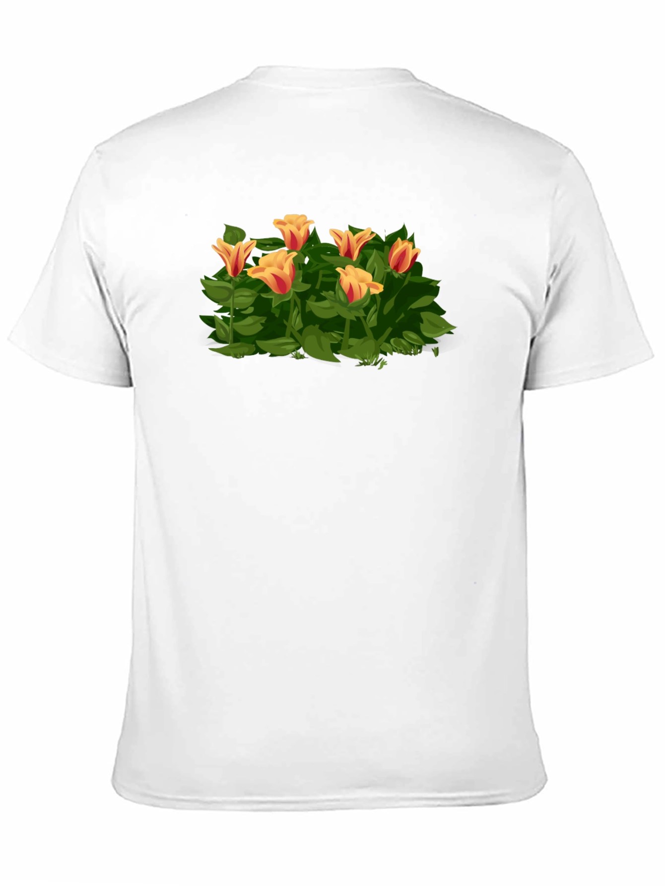 Floral Tulip Graphic Tee - Stylish Black T-Shirt