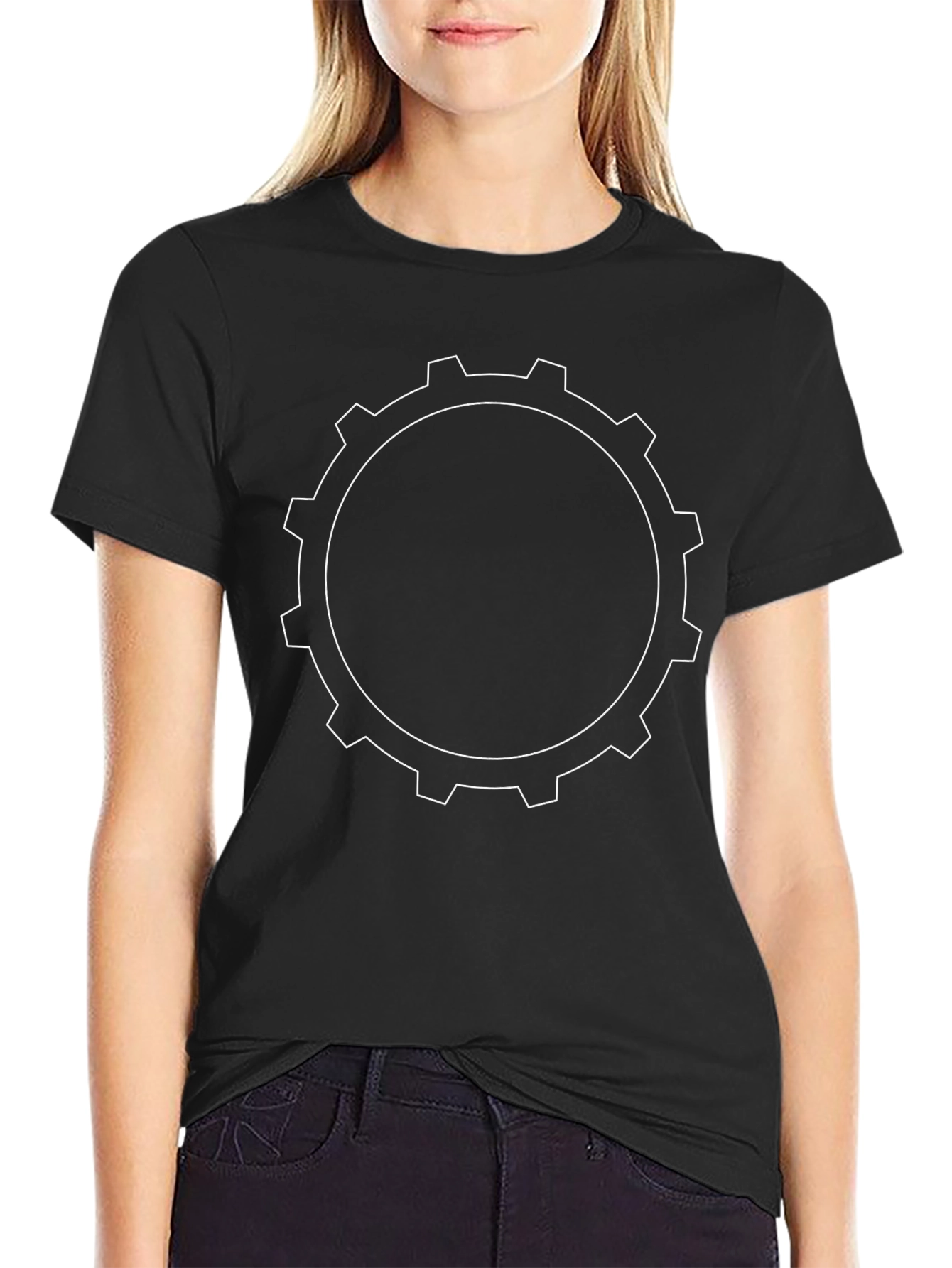 Gear Graphic Black T-Shirt - Mechanical Style