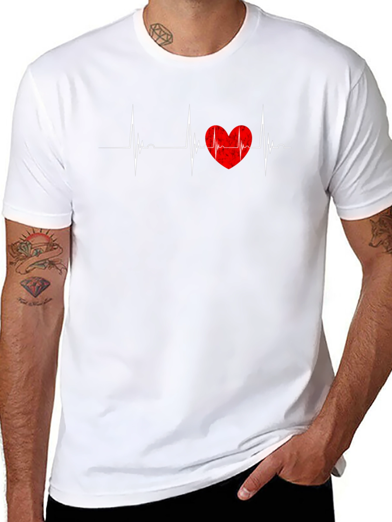 Heartbeat Love T-Shirt - Black