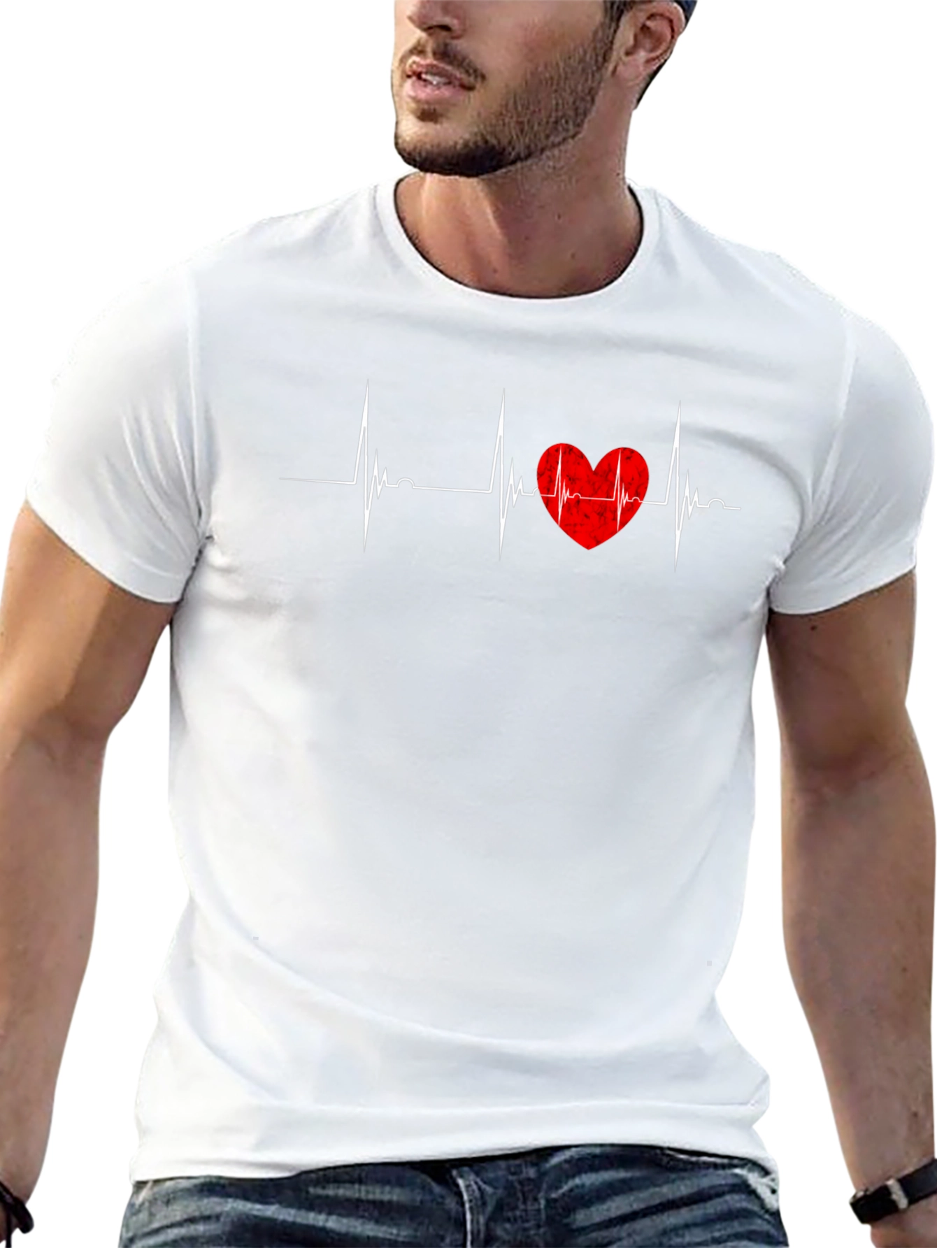 Heartbeat Love T-Shirt - Black