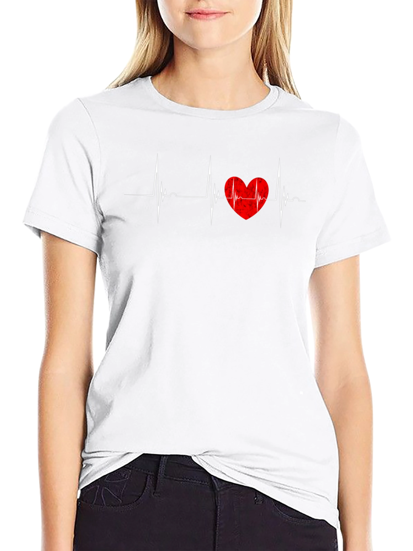 Heartbeat Love T-Shirt - Black