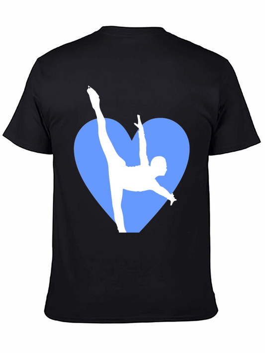 Gymnastics Heart Graphic Tee - Black