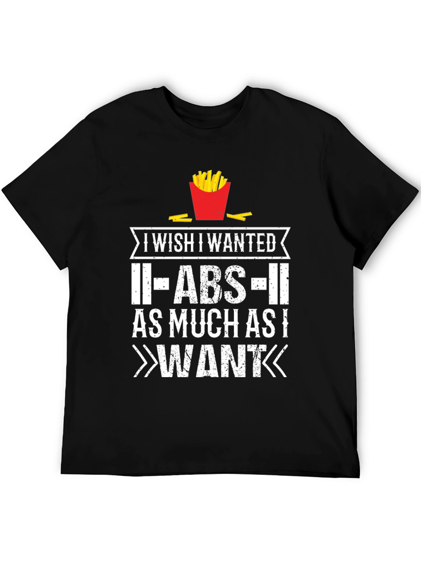 Funny Abs French Fries Graphic T-Shirt