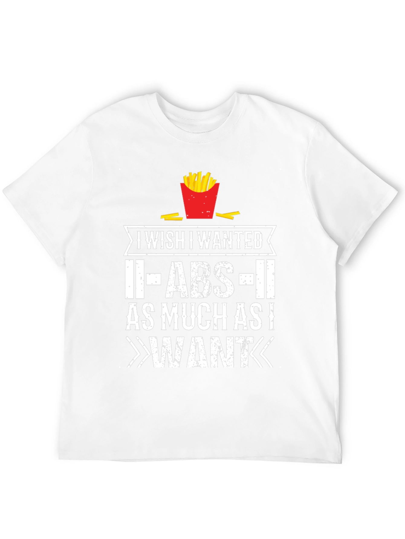 Funny Abs French Fries Graphic T-Shirt