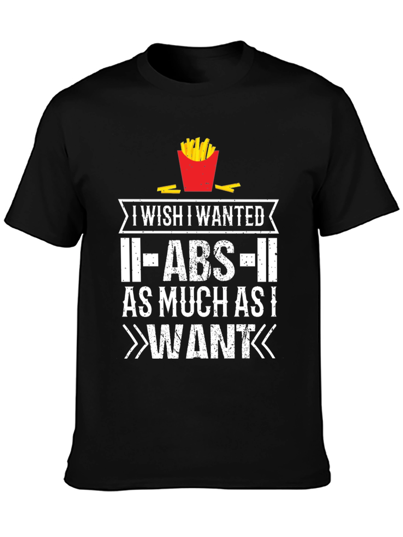 Funny Abs French Fries Graphic T-Shirt