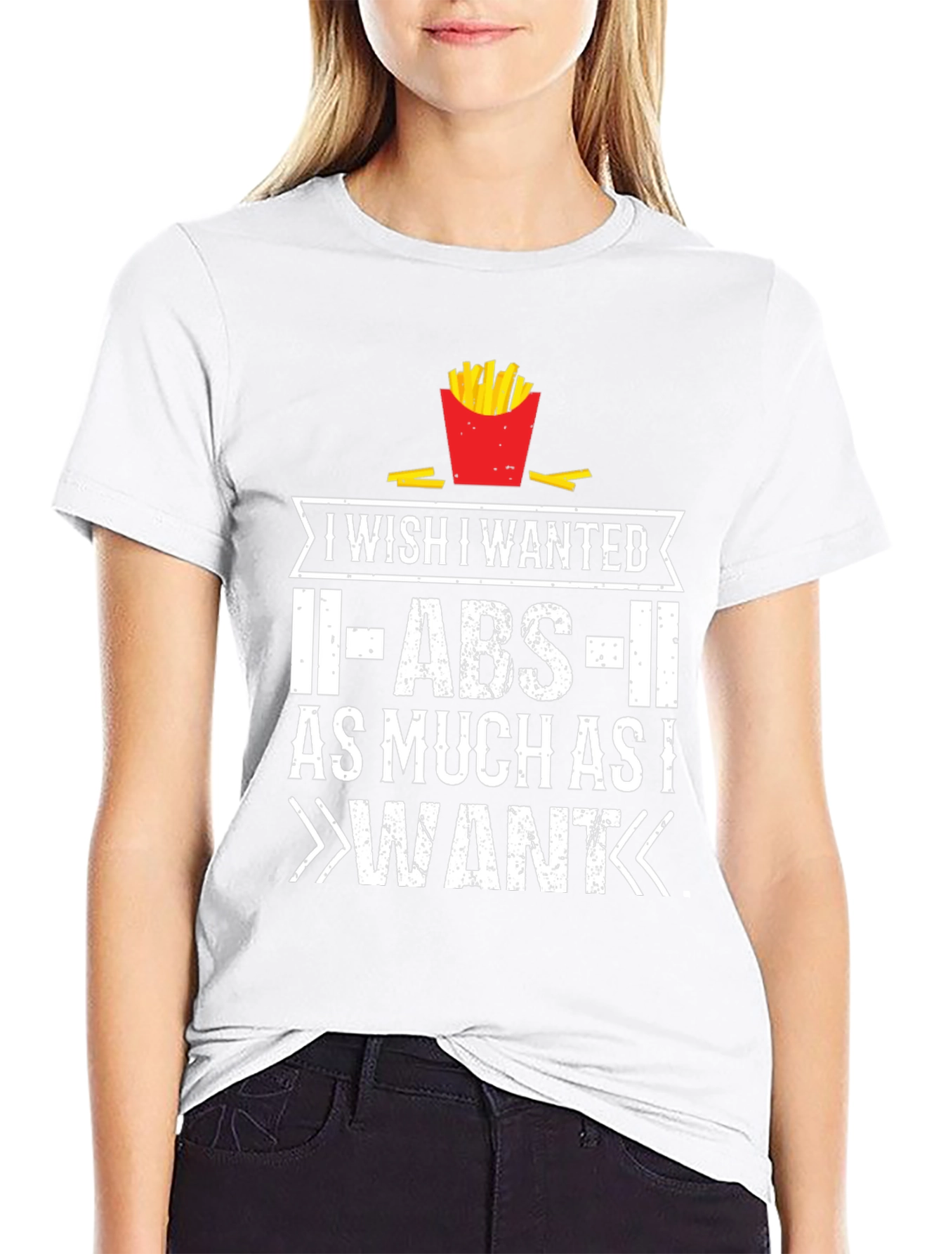 Funny Abs French Fries Graphic T-Shirt