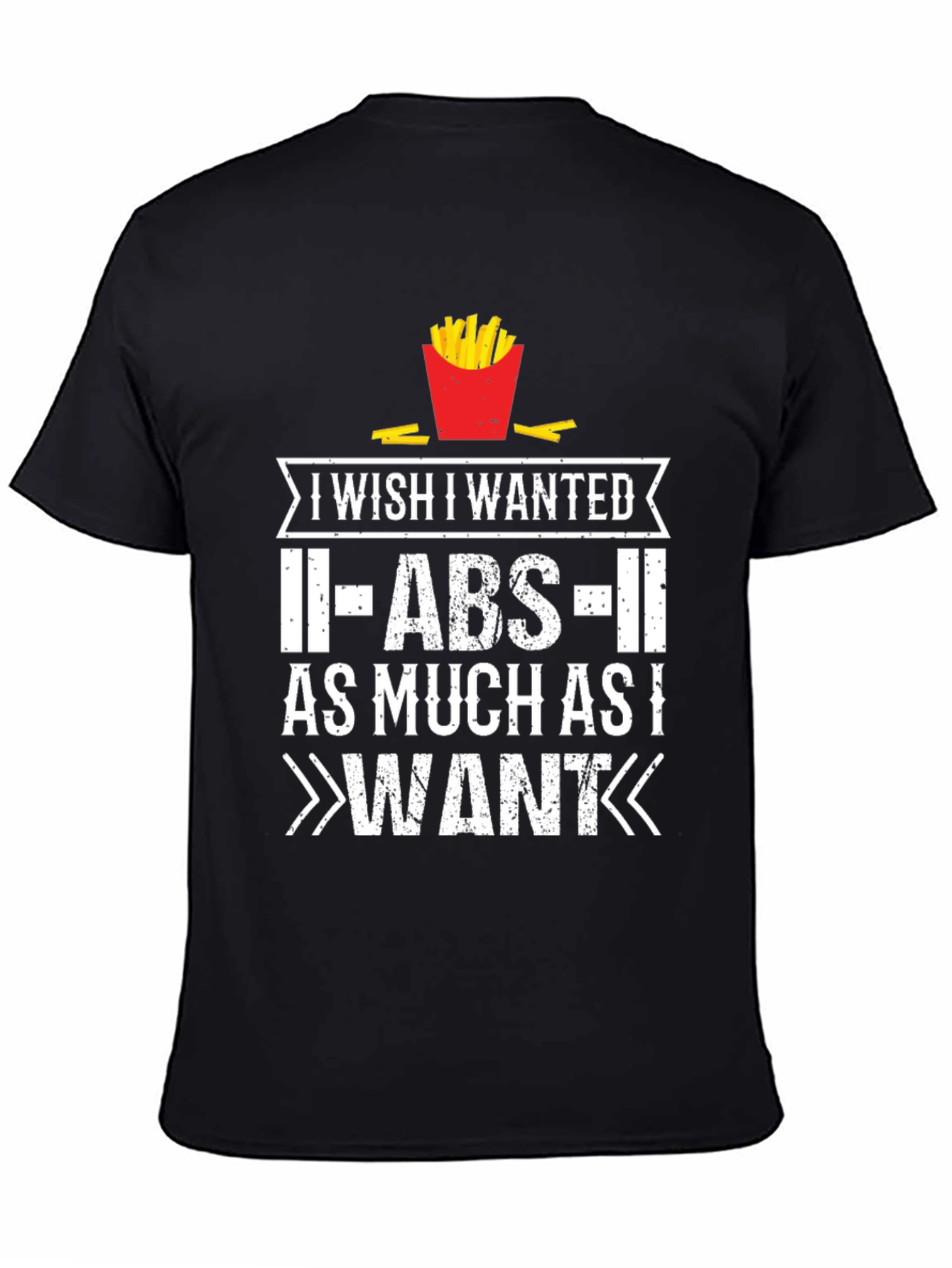 Funny Abs French Fries Graphic T-Shirt