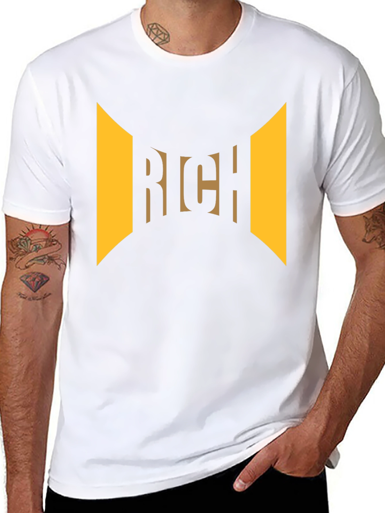 Rich Graphic Print Black T-Shirt