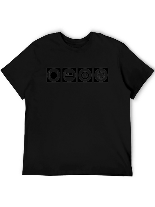 Eat Sleep Cycle Repeat Black T-Shirt