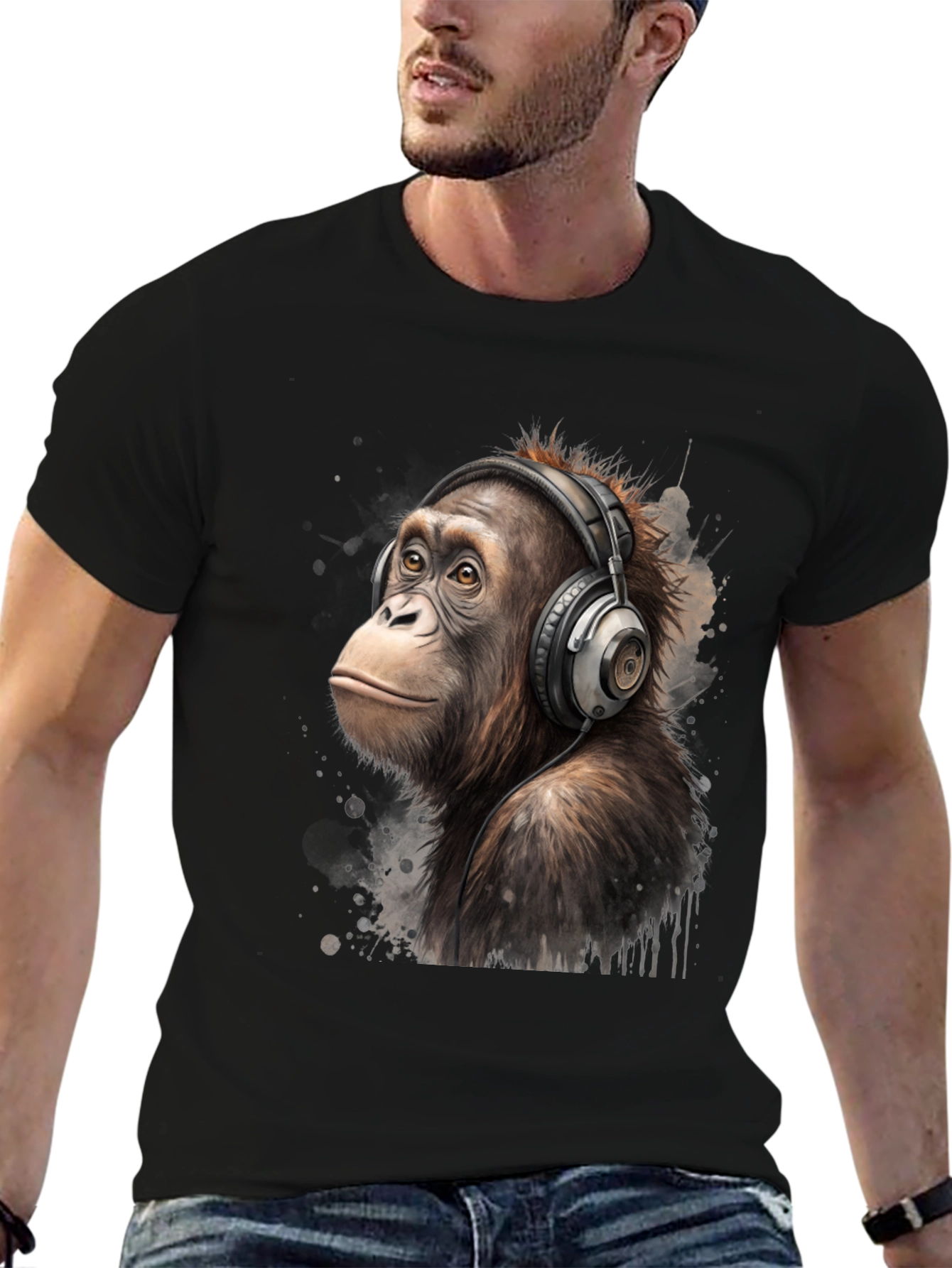 Orangutan DJ T-Shirt: Cool Ape with Headphones