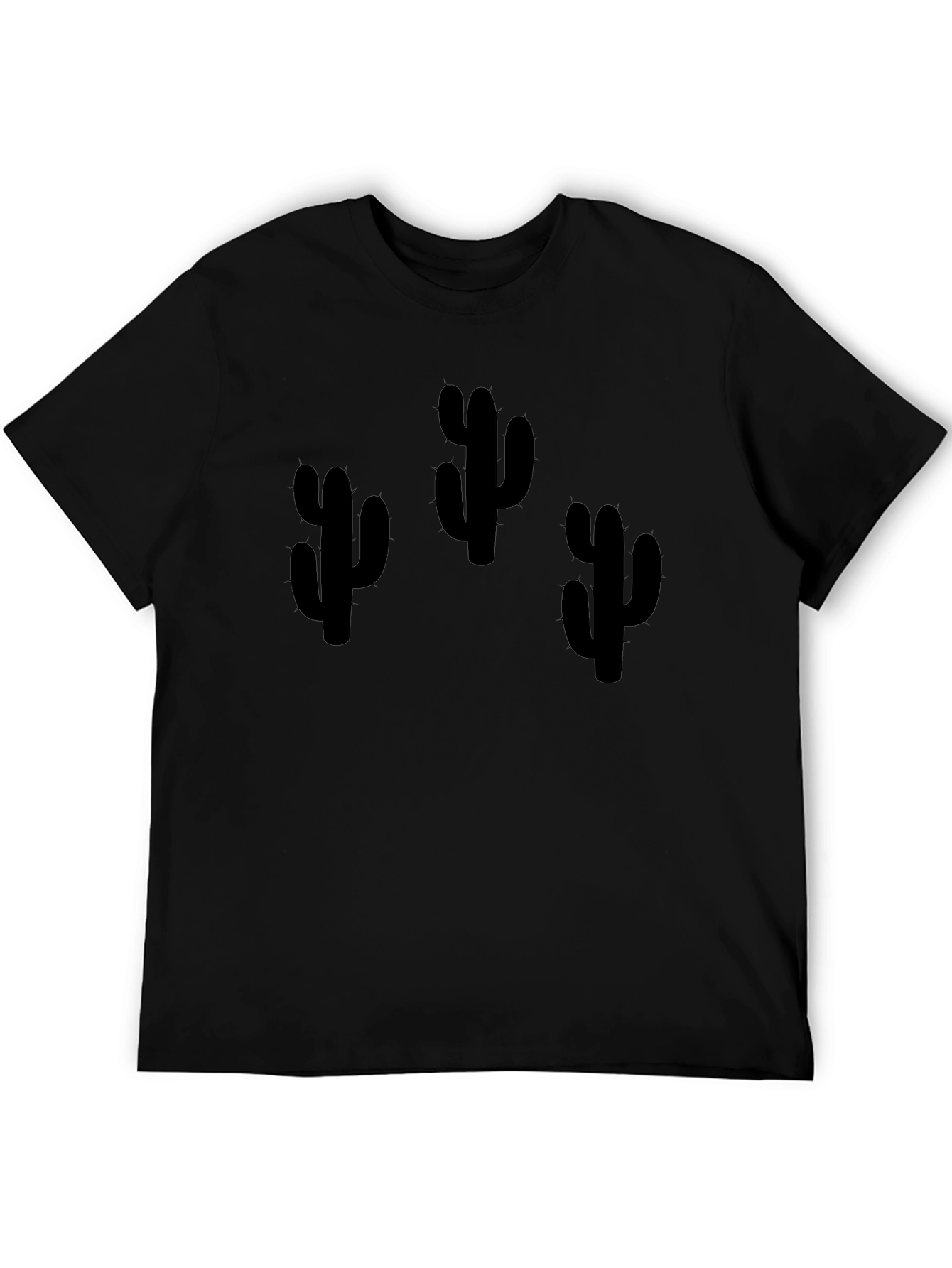 Cactus Graphic Print Black T-Shirt