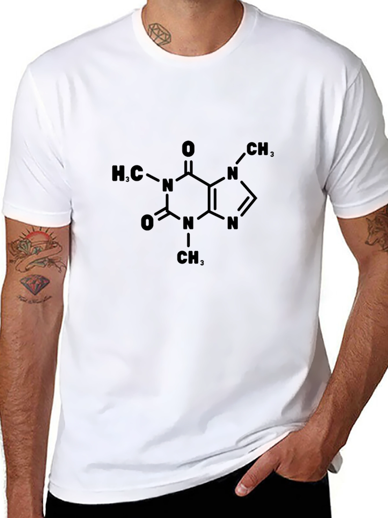 Caffeine Molecule T-Shirt - Science Tee