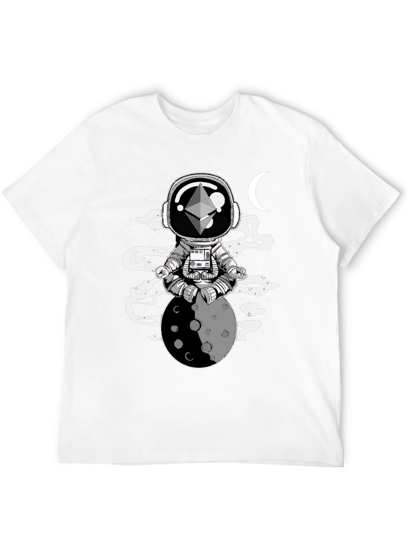 Astronaut Moon Meditation T-Shirt - Black