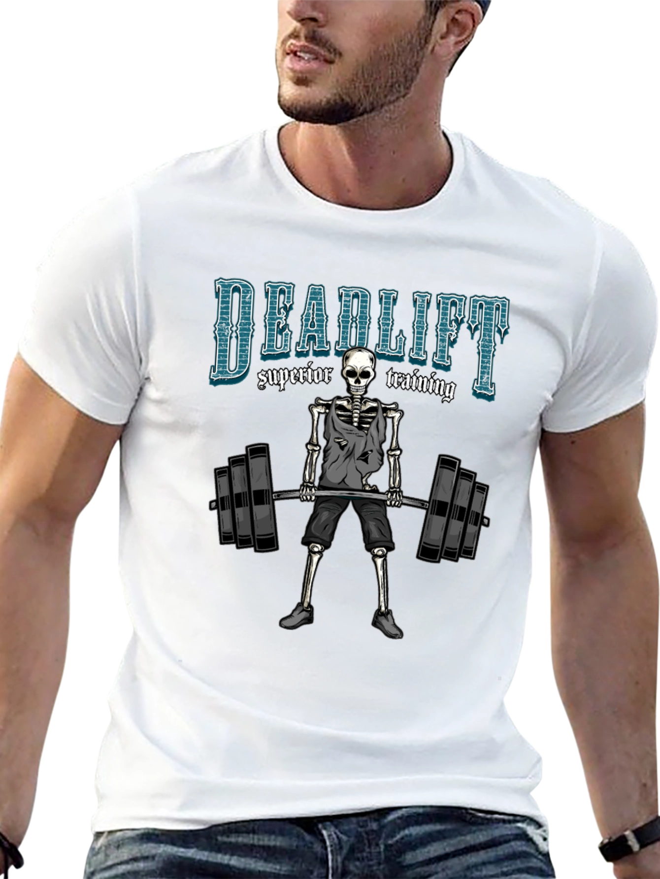 Deadlift Skeleton T-Shirt - Superior Training Gym Tee