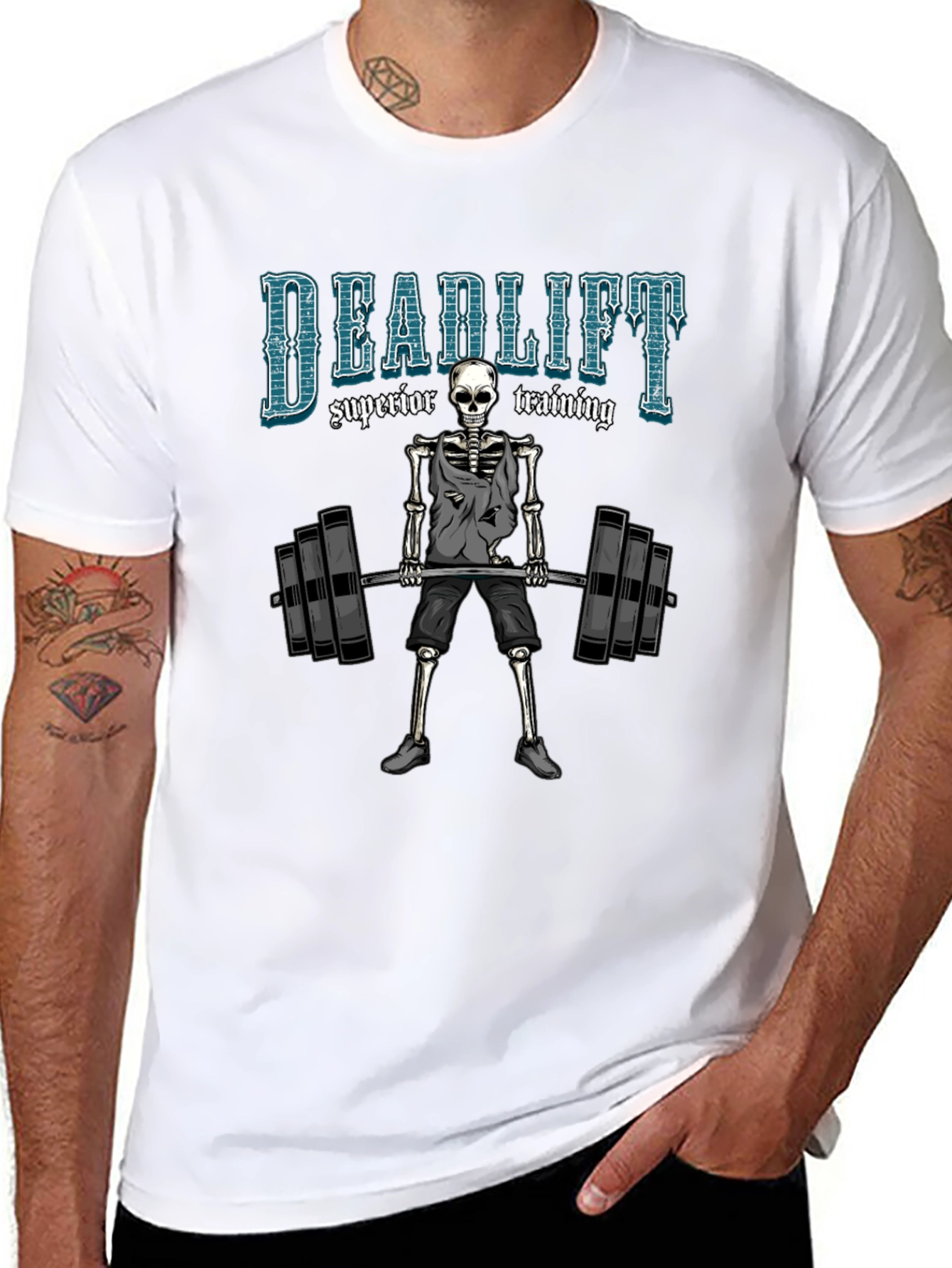 Deadlift Skeleton T-Shirt - Superior Training Gym Tee