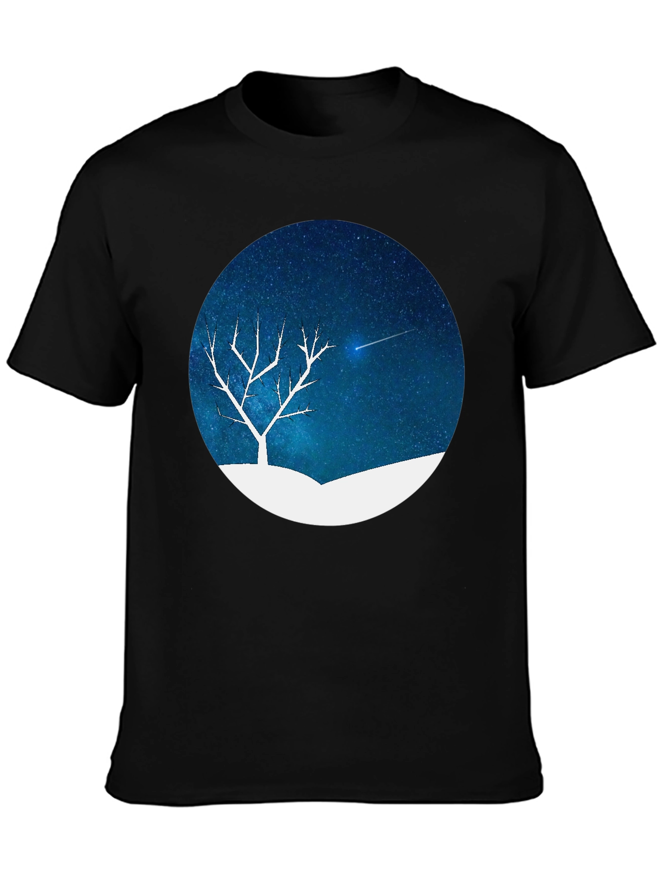 Night Sky Tree Graphic Tee - Black