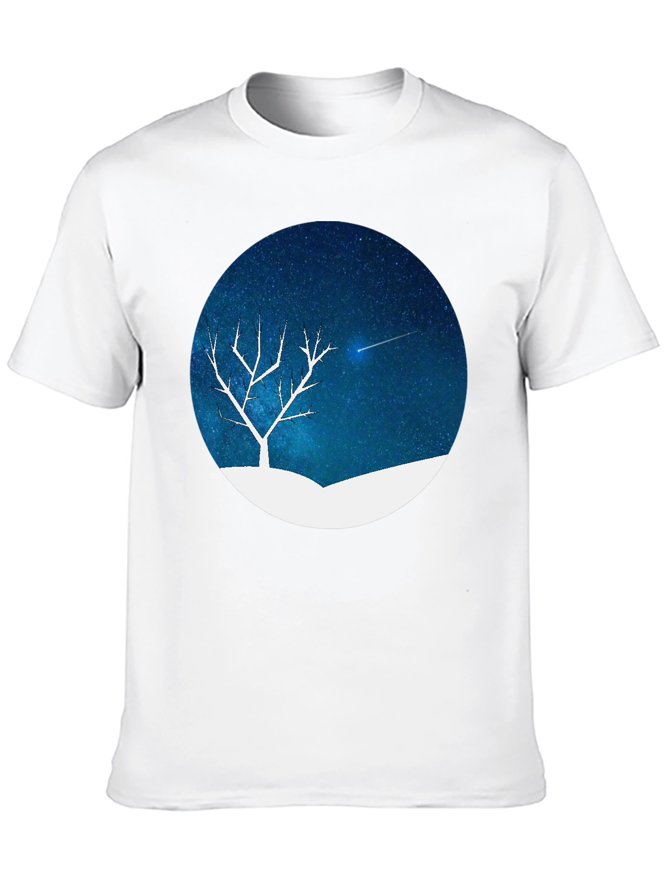Night Sky Tree Graphic Tee - Black