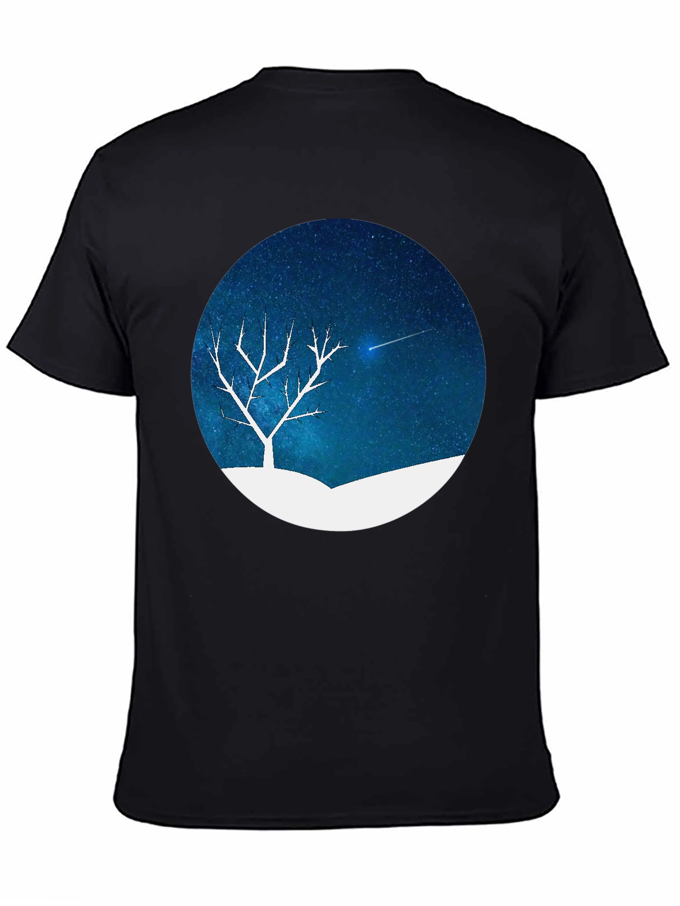 Night Sky Tree Graphic Tee - Black