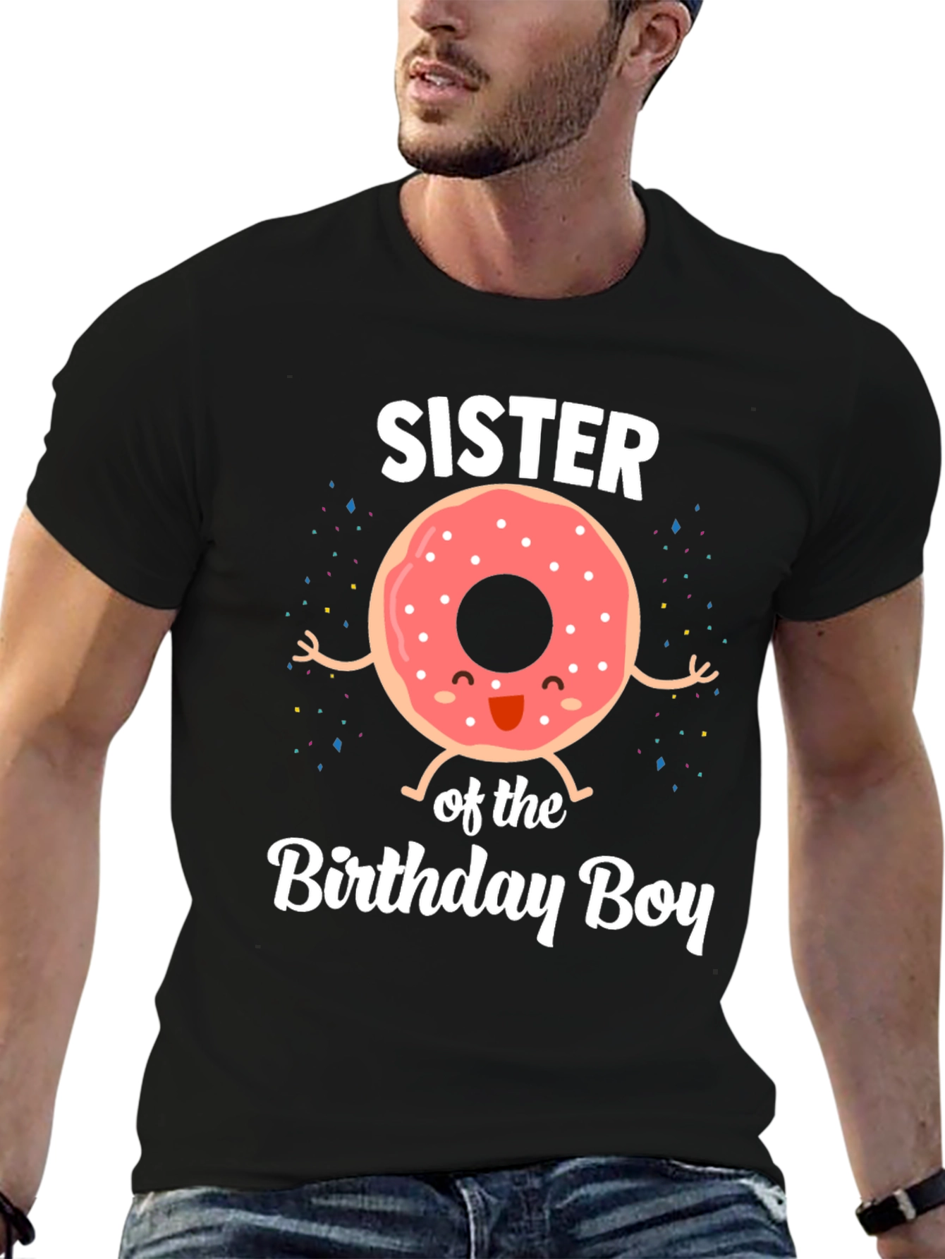Sister of the Birthday Boy Donut T-Shirt