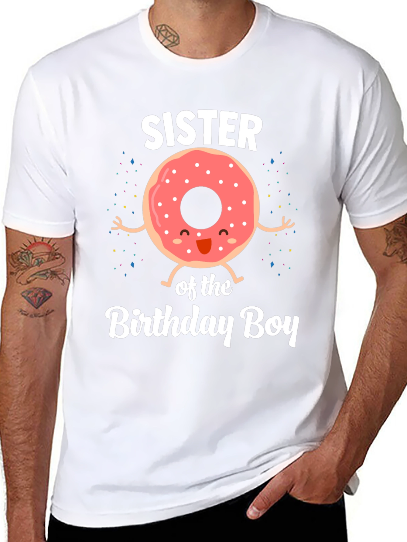Sister of the Birthday Boy Donut T-Shirt