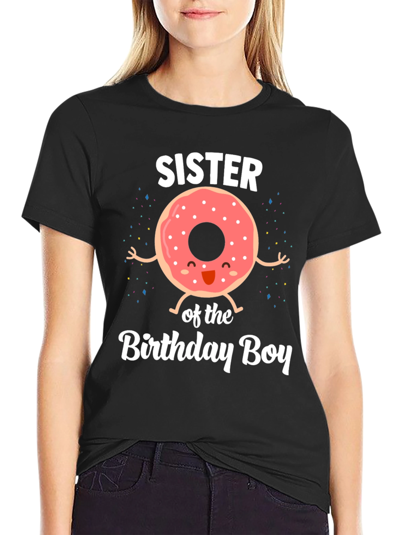 Sister of the Birthday Boy Donut T-Shirt