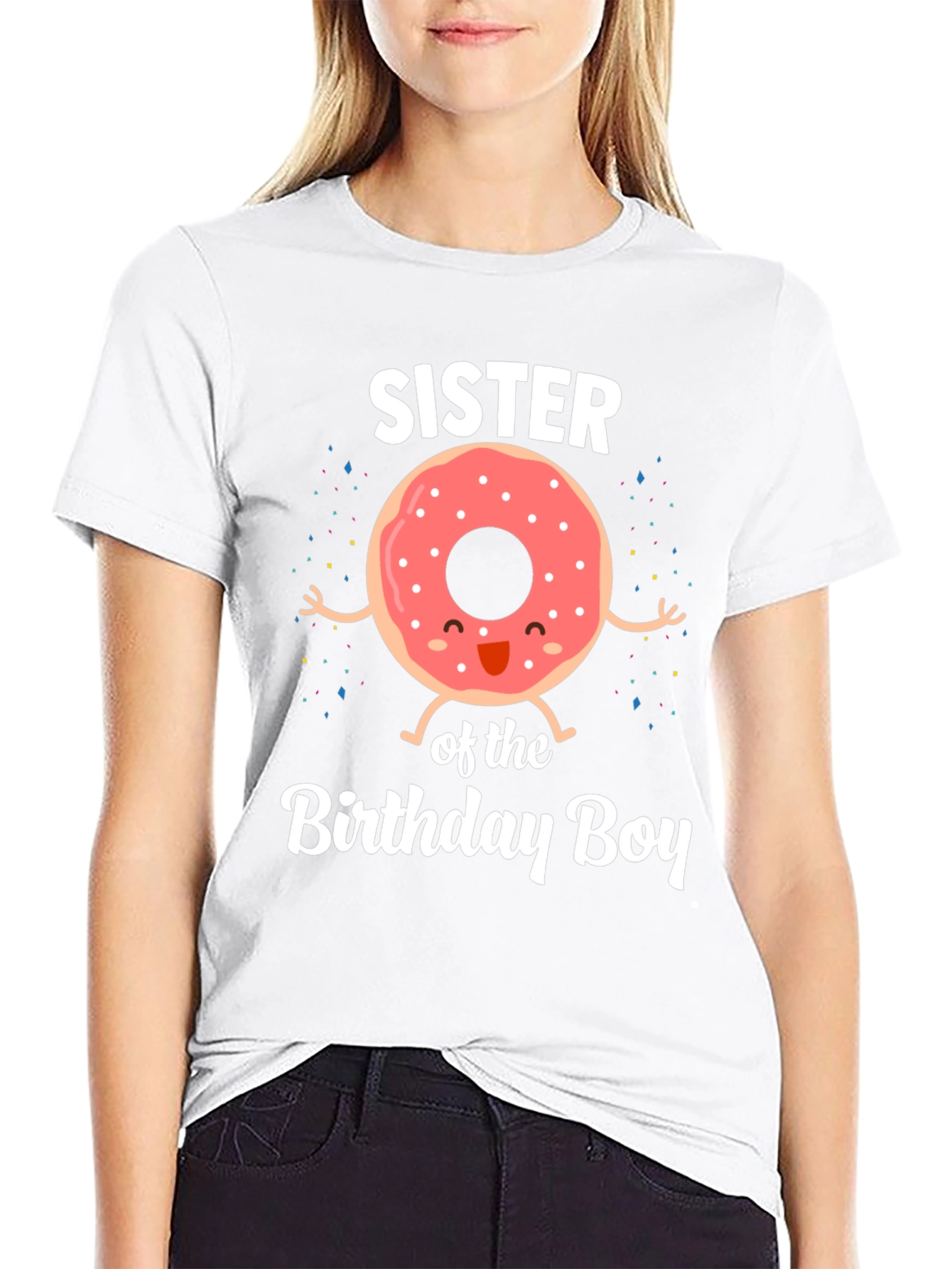 Sister of the Birthday Boy Donut T-Shirt